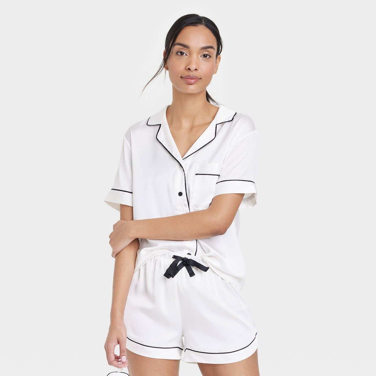 Women's 3pc Notch Collar and Shorts Pajama Set - Stars Above™ White | Target