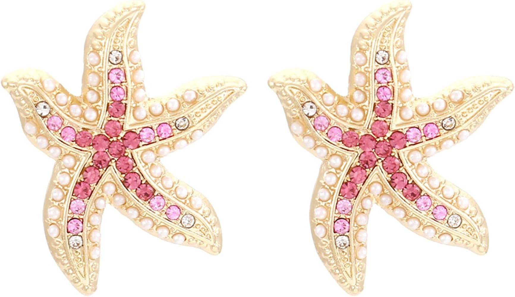 Marine Animal Earrings for Women, Crystal Paved Alloy Drop Earrings, Gold Plated Dangle Earrings ... | Amazon (US)