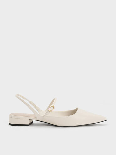 Slingback Mary Jane Flats
 - Chalk | Charles & Keith US