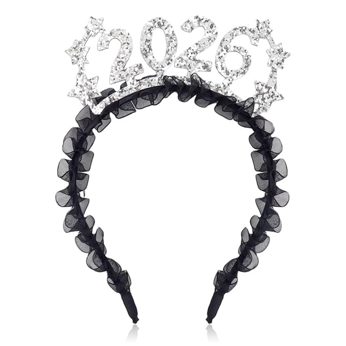 Pvoiue 2026 New Year's Eve Party Headband - Happy New Years Headband - Festive Party Dress Up Hai... | Amazon (US)