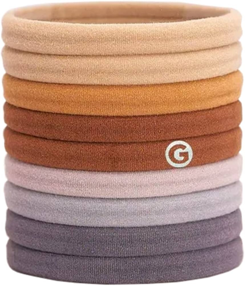 Gimme Beauty - Fine Hair Ties - No Damage Hair Bands - Neutral - Seamless Microfiber Elastics - H... | Amazon (US)
