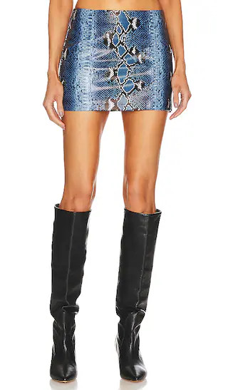 Moreau Mini Skirt in Blue | Revolve Clothing (Global)