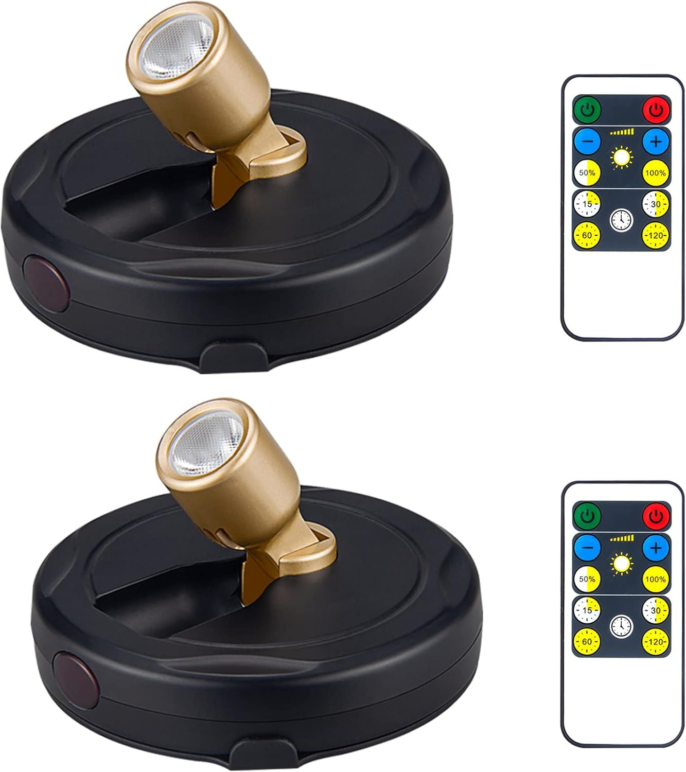 Battery Operated LED Spotlight, Picture Spot Lights, Indoor Uplighting, Puck Lights with Remote, ... | Amazon (US)