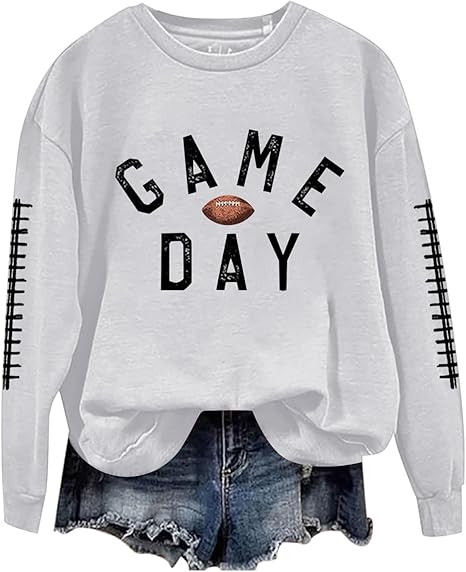 Ogiraw Game Day Football Sweatshirt For Women Graphic Print Sunday Casual Long Sleeve Crewneck 20... | Amazon (US)