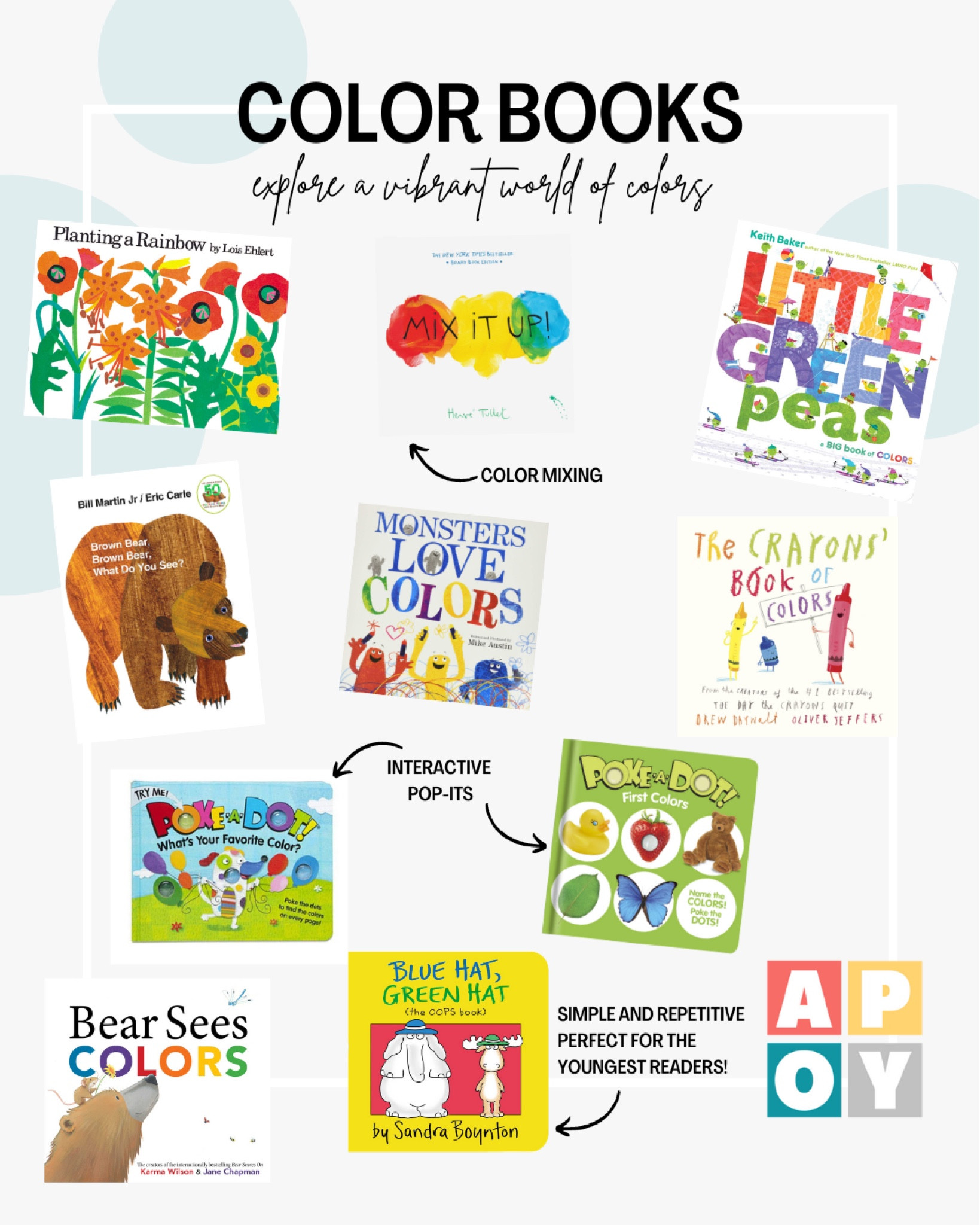 Teaching your child colors? Here’s some great resources! Books are incredibly helpful when teaching toddlers colors for several reasons:

* Visual Learning: Books are filled with colorful illustrations and images, making it easier for toddlers to visually associate specific colors with objects, animals, and scenes. The vibrant visuals capture their attention and reinforce color recognition. 
* Repetition and Reinforcement: Children's books often use repetition, which is beneficial for toddlers' learning. Repeated exposure to different colors in various contexts helps reinforce their understanding and memory of each color. 
* Engagement and Interaction: Reading books about colors can be an interactive and engaging experience for toddlers. They can participate in the reading process by pointing at colors, naming objects, and even imitating the sounds associated with those objects. 
* Language Development: Reading books with colors helps toddlers expand their vocabulary. They learn the names of various colors and associated objects, enhancing their language and communication skills. 
* Cognitive Development: Recognizing and identifying colors is a cognitive milestone for toddlers. Books provide a structured and enjoyable way to develop this skill, promoting their cognitive growth. 
* Emotional Connection: Many children's books use colors to convey emotions and moods. Toddlers can start associating specific colors with feelings, helping them understand emotions in a simple and relatable manner. 
* Imagination and Creativity: Colorful books encourage toddlers' imagination and creativity. They can visualize and interpret the stories in their own unique ways, promoting imaginative thinking. 
* Preparing for School: Basic color recognition is often a pre-kindergarten skill. Introducing colors through books gives toddlers a head start in their early education journey.

#LTKFind #LTKkids #LTKBacktoSchool