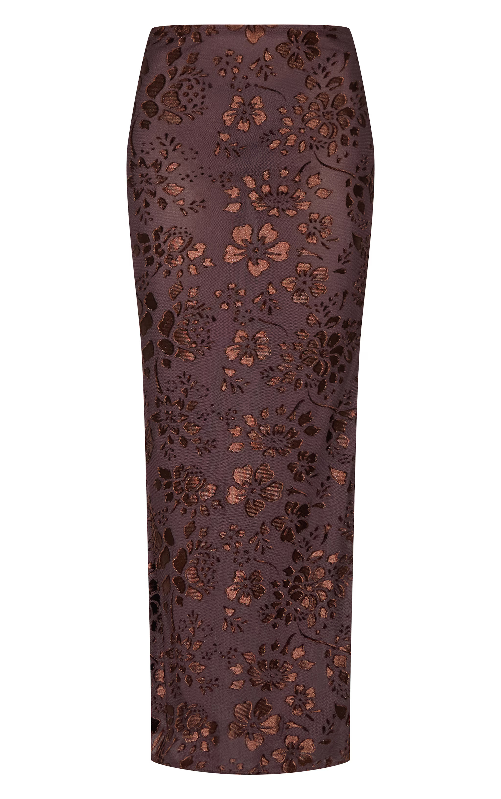 Chocolate Floral Maxi Skirt | PrettyLittleThing UK