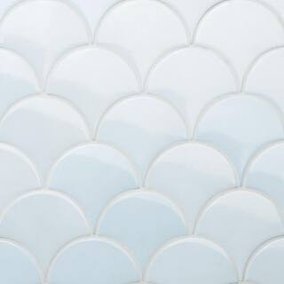 Beta Sky Blue 2.44 in. x 5 in. Scallop Polished Ceramic Wall Tile (4.06 sq. ft./Case) | The Home Depot