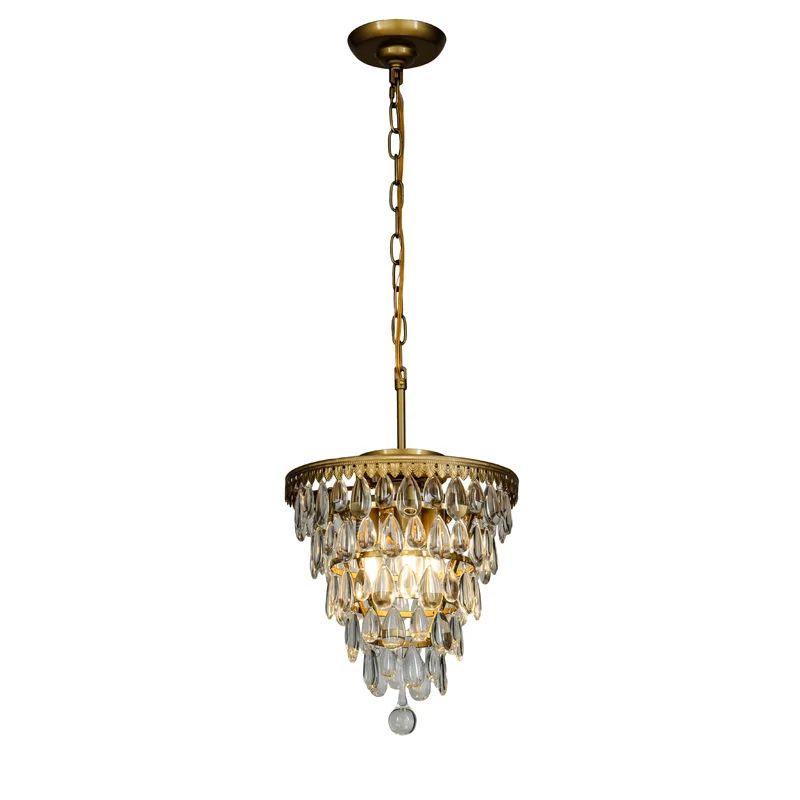 Wyndham 3 - Light Unique Tiered Chandelier with Wrought Iron Accents | Wayfair North America