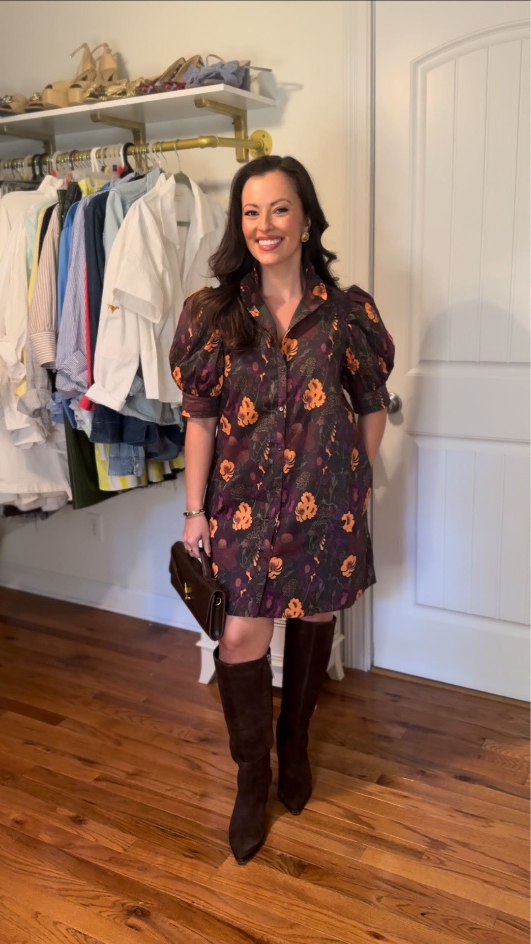 Dress for fall - fall floral - family photo dress - fall vacation outfit 
Fall outfit 
I’m 5’2” and am wearing a Small!
The boots: size up a half or full size (I’m in a 7 & normally a 6.5)

#LTKSeasonal #LTKTravel #LTKStyleTip