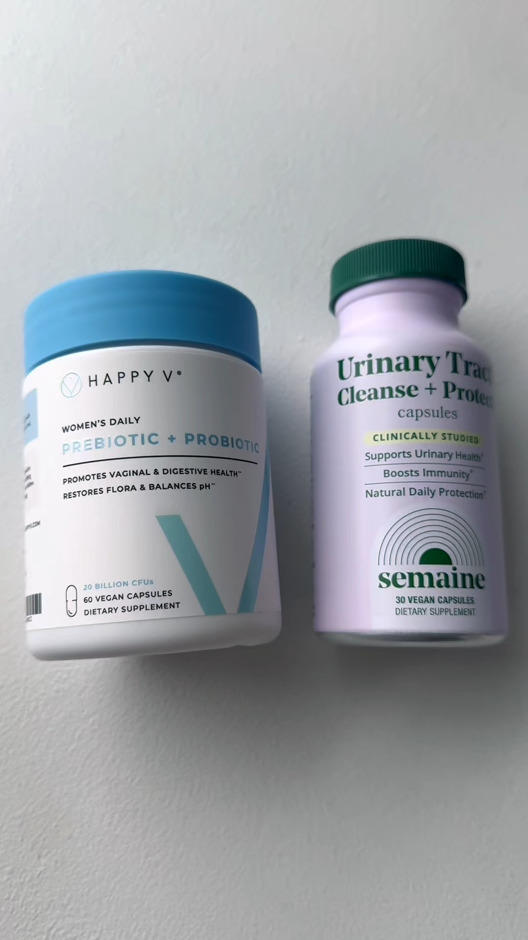 I take these two supplements daily to help protect and maintain my v@g flora!
Due to having endometriosis my biome and bladder are super sensitive so it's super important that I take a good probiotic and urinary tract supplement daily together.

#LTKselfcare