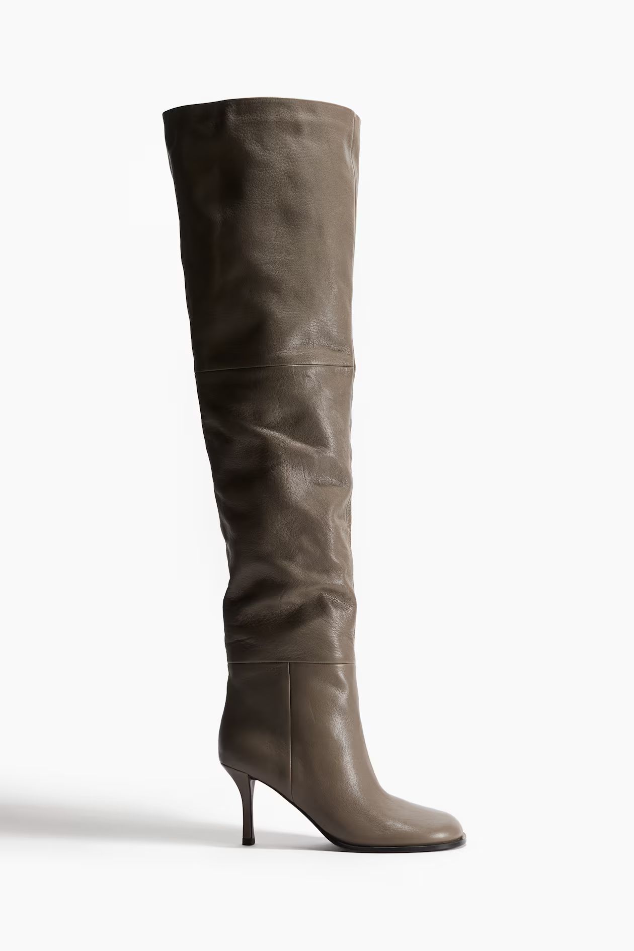 Over-the-knee leather boots | H&M (UK, MY, IN, SG, PH, TW, HK)