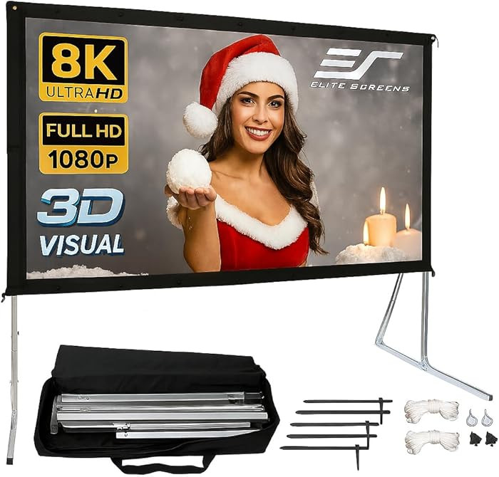 Elite Screens 120-INCH Projector Screen|Outdoor Indoor Movie Screens|16:9 Freestanding Portable F... | Amazon (US)