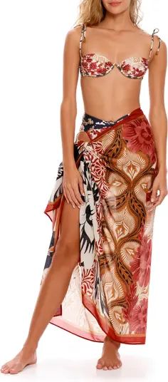 Agua Bendita Marine Fera Floral Cover-Up Pareo | Nordstrom | Nordstrom