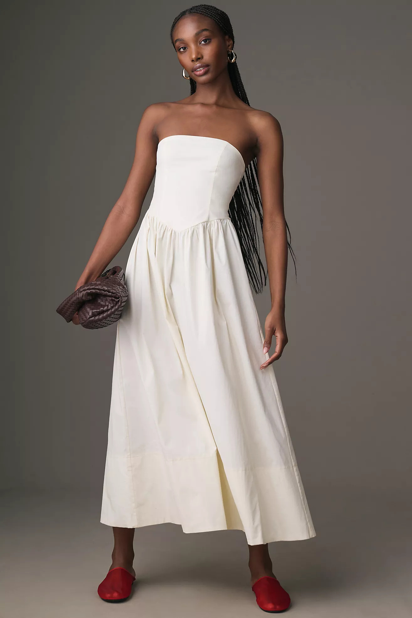 We Wore What Strapless Corset Midi Dress | Anthropologie (US)