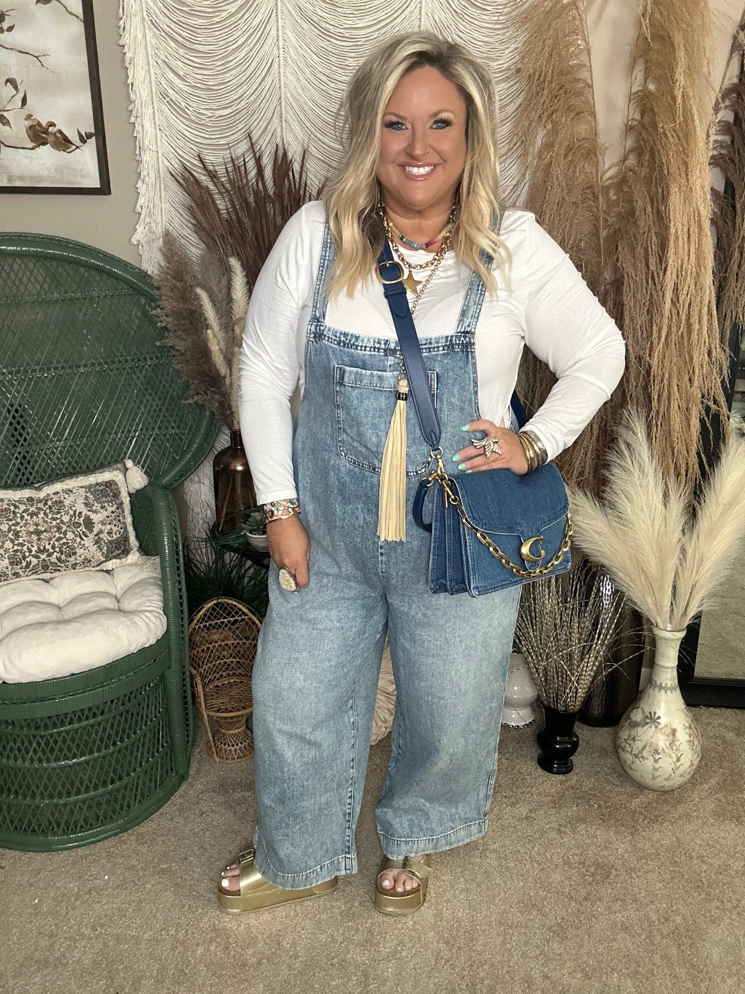 Denim on denim with lots of fun jewelry from my website! Linking all that I can! 

#LTKSeasonal #LTKOver40 #LTKStyleTip