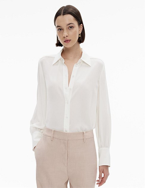 Silk Bind Detail Shirt | David Jones (Australia & New Zealand)