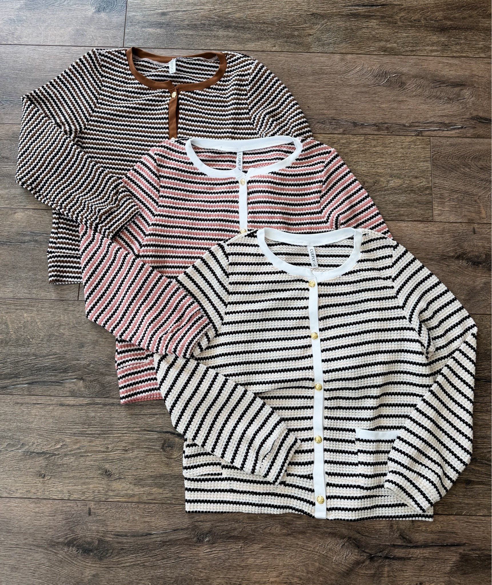 Stripes are IN and these Walmart cardigans are so pretty!! Loving the gold button accents.💛

Use c0de: JYR32CVQ and it’ll drop to $14.99.