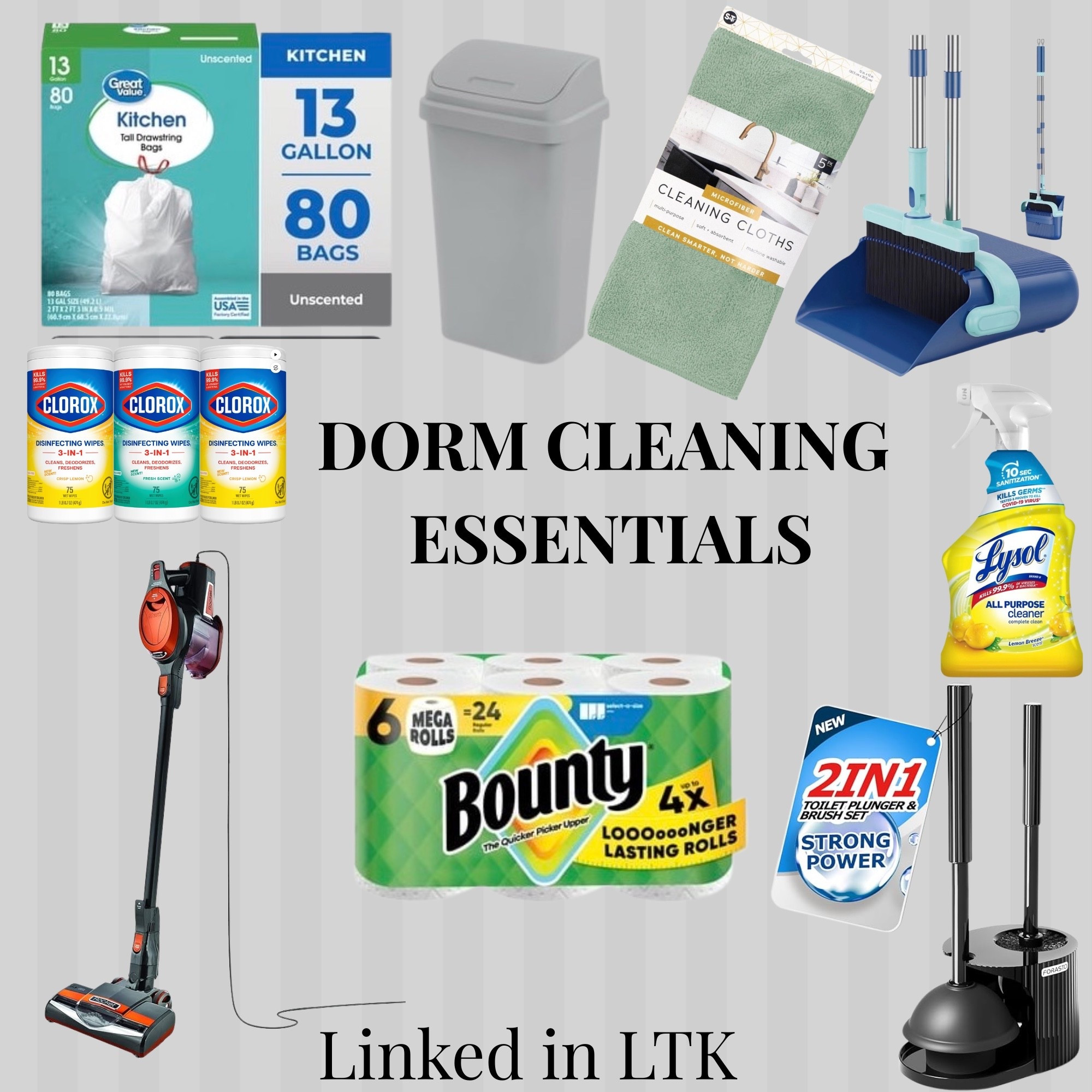 College dorm room cleaning essentials. #dormcleaningsupplies #dorm #college #cleaning