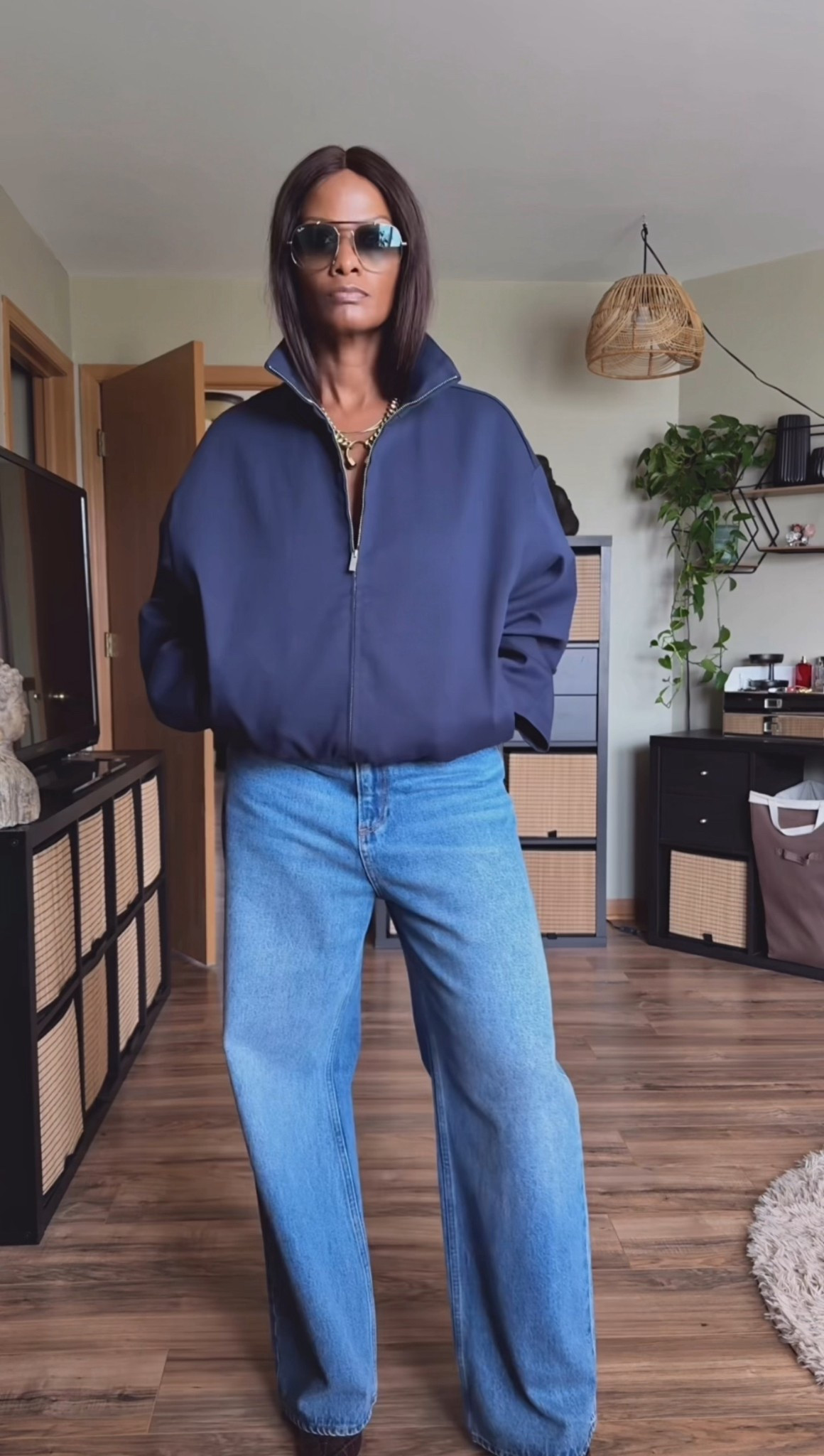 Such a great high collar jacket! In season, great structure and a great layering piece. 
Can be worn tucked or untucked. It has a pull string waist. 

Wearing a medium but could have possibly sized down. The sizing is generous. 

#LTKStyleTip #LTKSeasonal #LTKOver40