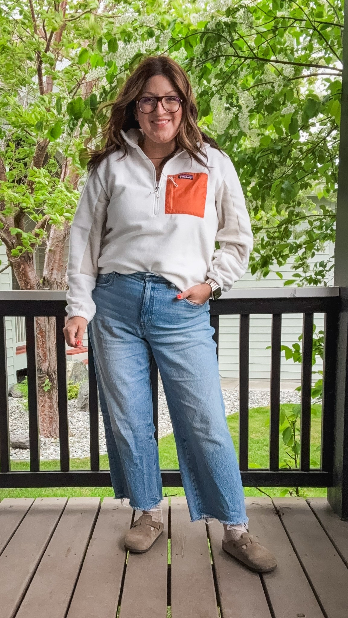 Today’s ootd on this chilly day:
Patagonia pullover (L)
Madewell jeans (31)
Birkenstock clogs 

#LTKOver40 #LTKStyleTip #LTKMidsize