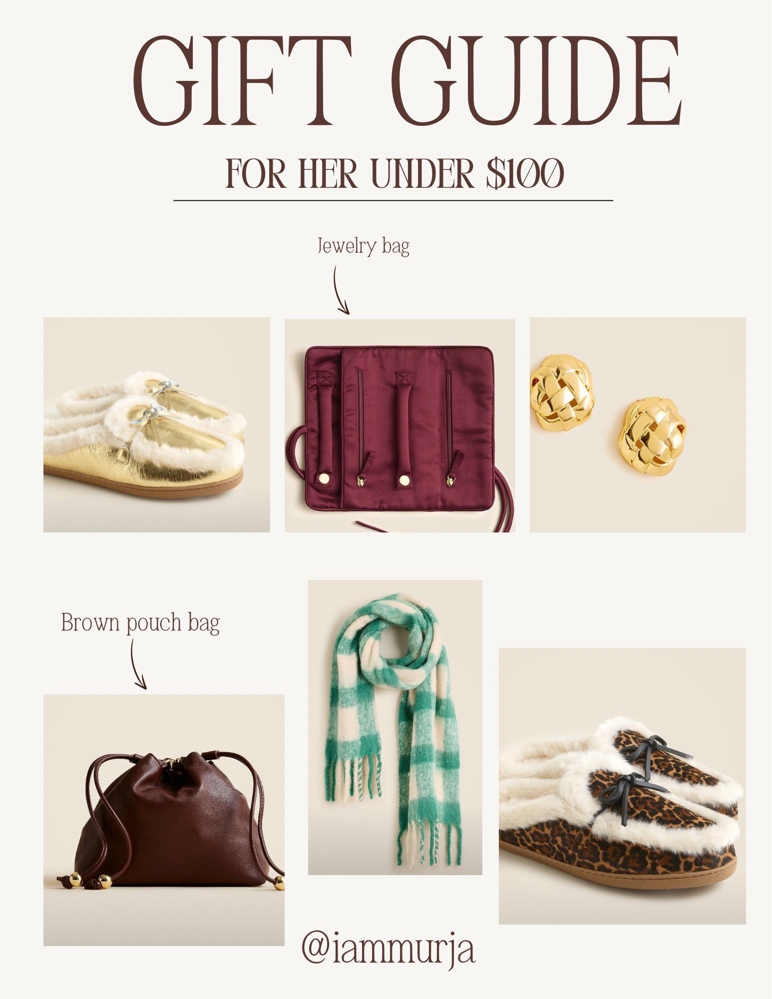 Holiday gifts under $100 #womengifts #purse #jewelry #slippers #earrings #scarf #giftsunder$100 #giftsforher 

#LTKFindsUnder100 #LTKHoliday #LTKSaleAlert