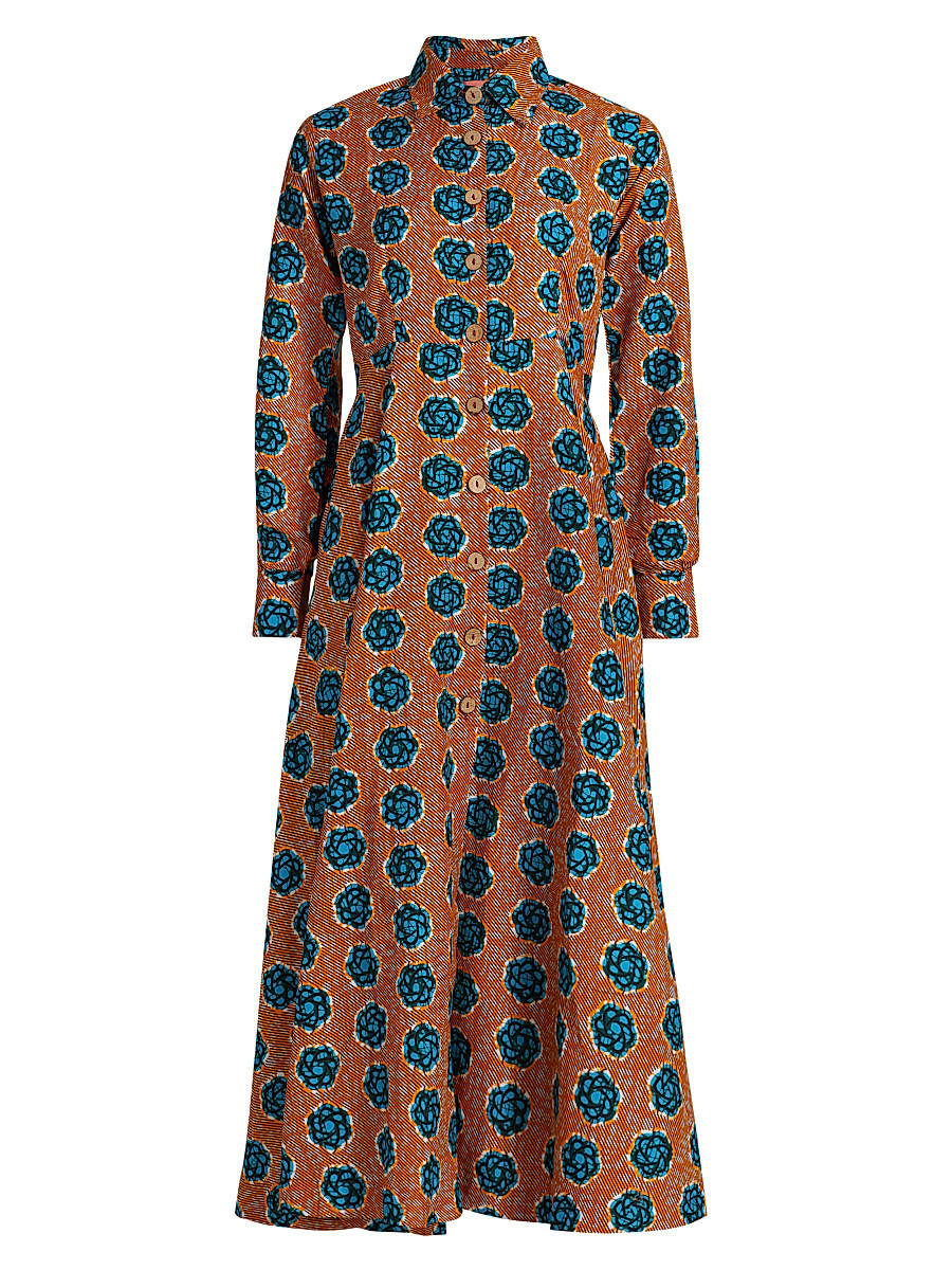 Women's Fayo Printed A-Line Midi-Dress - Orange - Size Small | Saks Fifth Avenue