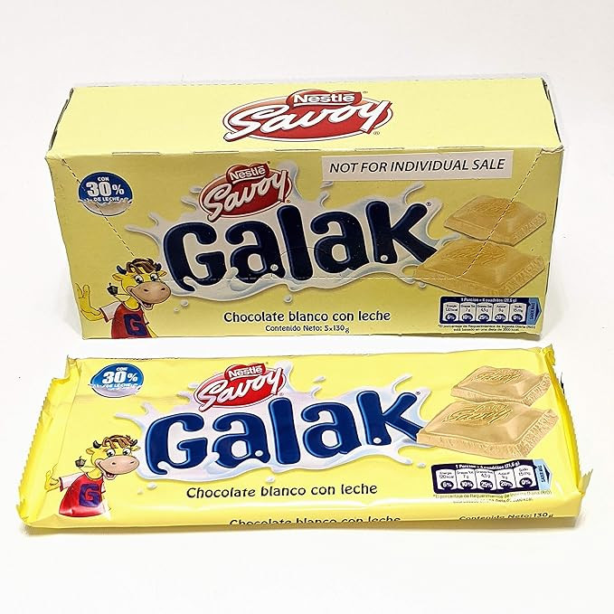 Galak Chocolate Blanco con Leche de Venezuela, contenido neto: 1 caja con 5 barras de 130gr c/u | Amazon (US)