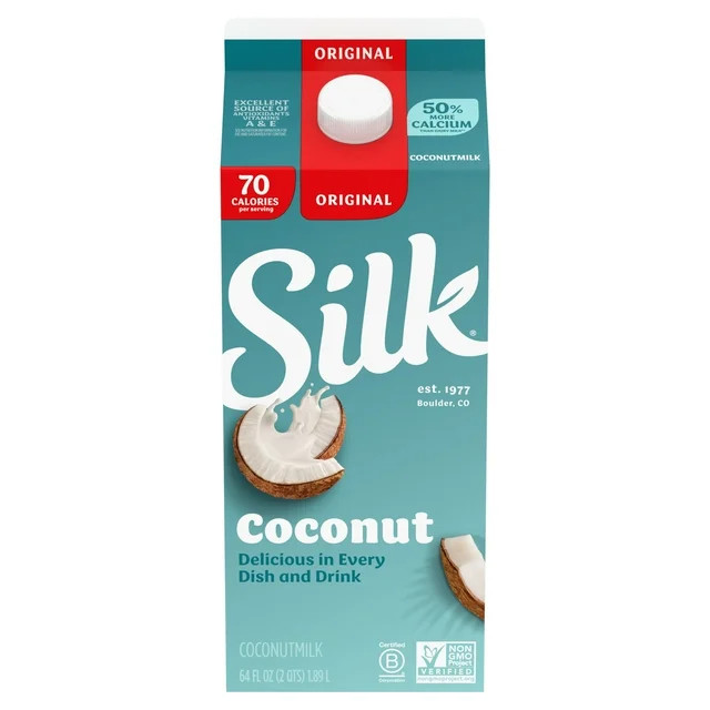Silk Coconut Milk, Original, Dairy Free, Gluten Free, 64 FL OZ Half Gallon | Walmart (US)
