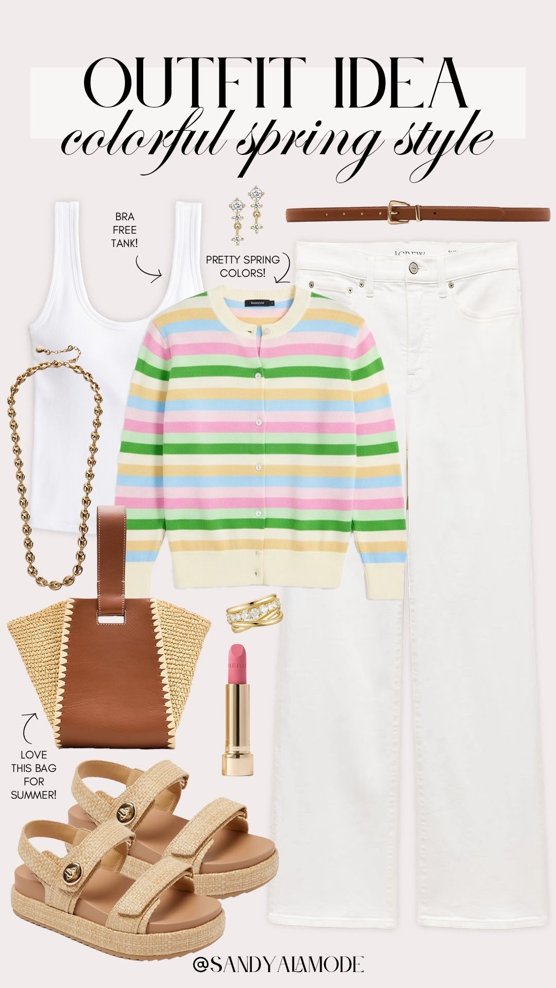 Trendy spring outfit idea. Walmart fashion. Walmart new arrivals. Walmart spring sweater. Trendy white denim  