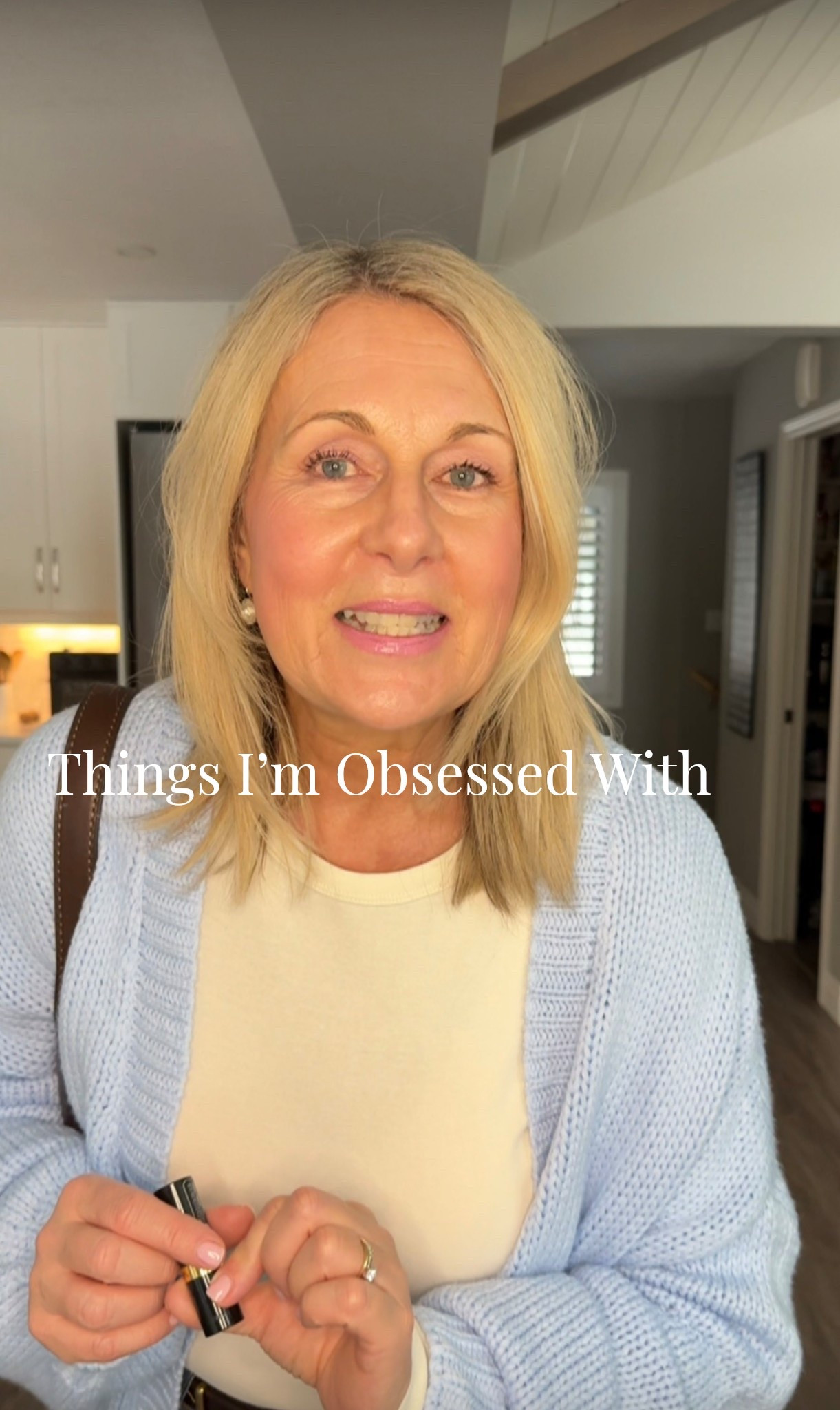 Things I’m currently obsessed with. Im loving this colour blue, its such a nice change from black. Wearing a jean that’s both stylish and comfortable is a must and these ones from Amazon are great. Having a leather belt that last is good quality is a must. Aritzia’s belts are fabulous. These boots from VIVAIA ate amazing and do comfortable I wear them all the time.  My new coach bag in brown, love it. And pink lipstick. I love pink lipstick and this one from Revlon is my favourite. #668
WHAT ARE YOU OBSESSED WITH?

#LTKcurves #LTKmidsize #LTKover50style