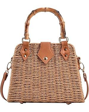 Straw Purses for Women Trendy Summer Woven Tote Bag Straw Basket Crossbody Wicker Purses and Hand... | Amazon (US)