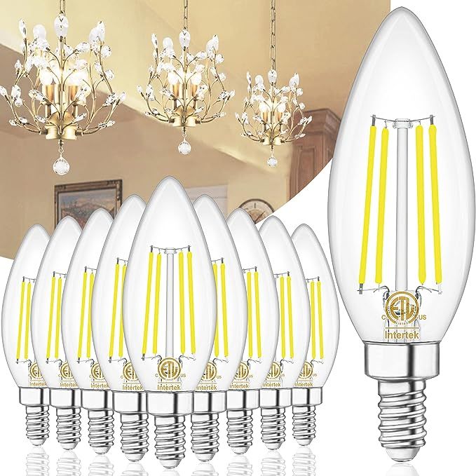 10 Pack Dimmable Type B Candelabra Light Bulbs, 4W 4000K Natural Daylight E12 Led Bulb, winshine ... | Amazon (US)