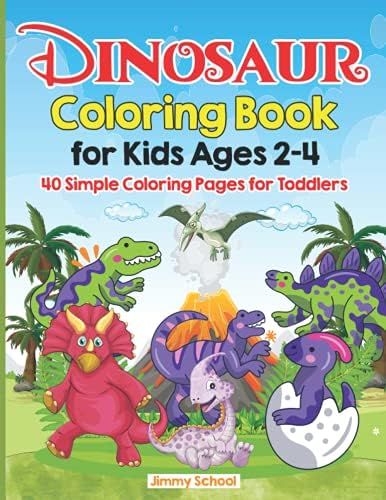 Dinosaur Coloring Book for Kids Ages 2-4: 40 Simple Coloring Pages for Toddlers (Cool Activity Bo... | Amazon (US)