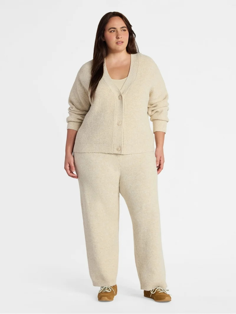 Time and Tru Women's and Women's Plus Cardigan and Pants Sweater Set, 2-Piece, Sizes XS-4X | Walmart (US)