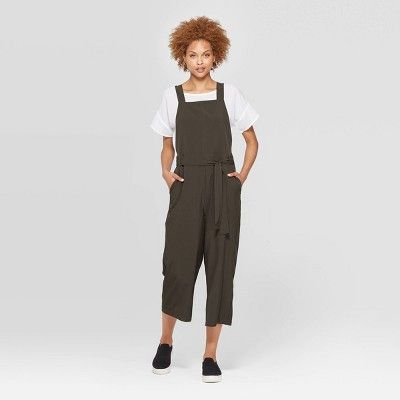 Women's Sleeveless Square Neck Overalls - Prologue™ Olive | Target