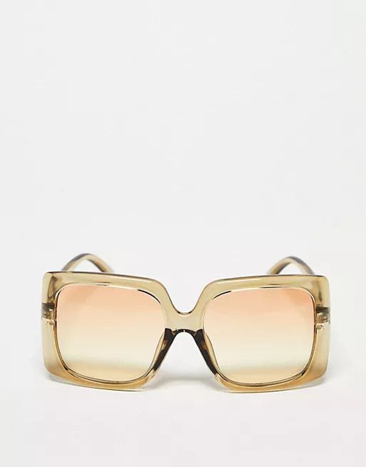 ASOS DESIGN oversized 70s sunglasses with light orange lens | ASOS (Global)