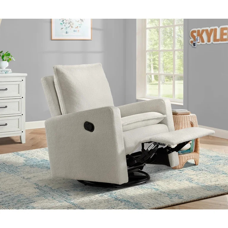 Soho Baby Coventry Upholstered Glider Recliner Rocking Chair 360° Swivel for Nursery and Living ... | Walmart (US)