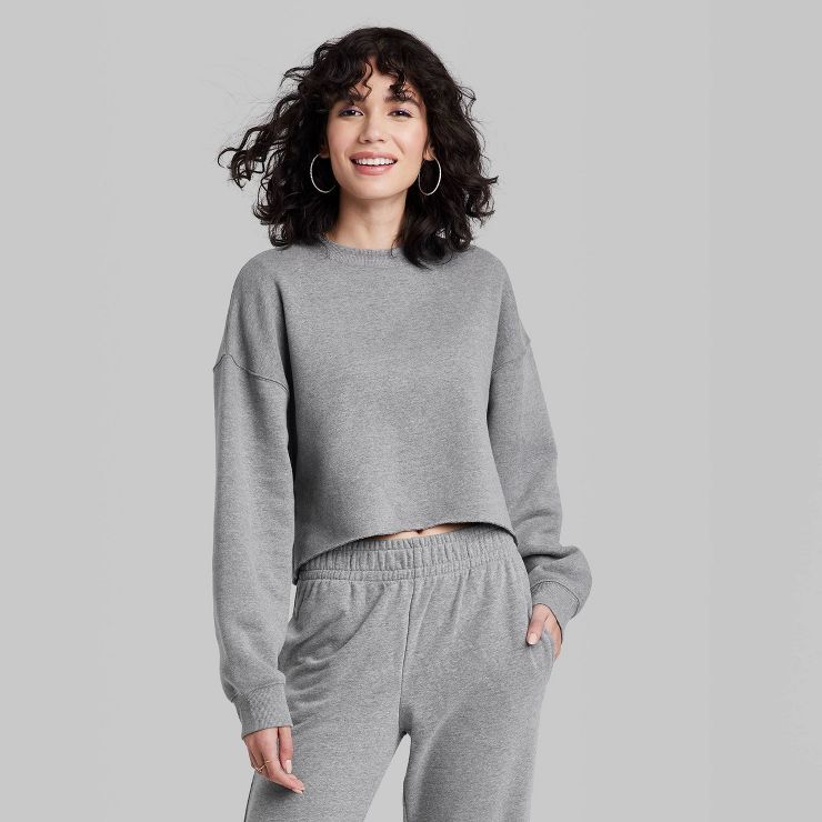 Women's Raw Hem Cropped Sweatshirt - Wild Fable™ | Target