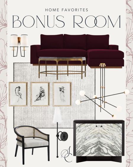 Modern decor for a bonus room, living room or office!

velvet sofa, coffee table, marble cabinet, cane accent chair, black sconce, art, mobile chandelier 

#LTKstyletip #LTKhome #LTKsalealert