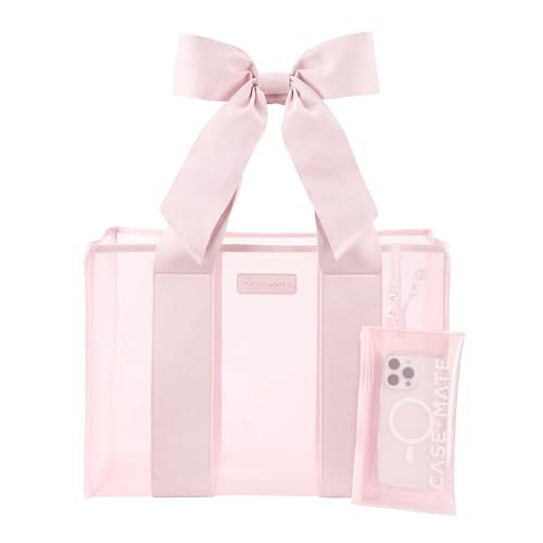 Case-Mate Pink Bow Jelly Tote - Lightweight Tote Bag with Phone Pouch for Women - Waterproof, Tip-Proof, Foldable & Washable - Handbag for Everyday Use, Travel, Pool & Vacation - Large | Amazon (US)
