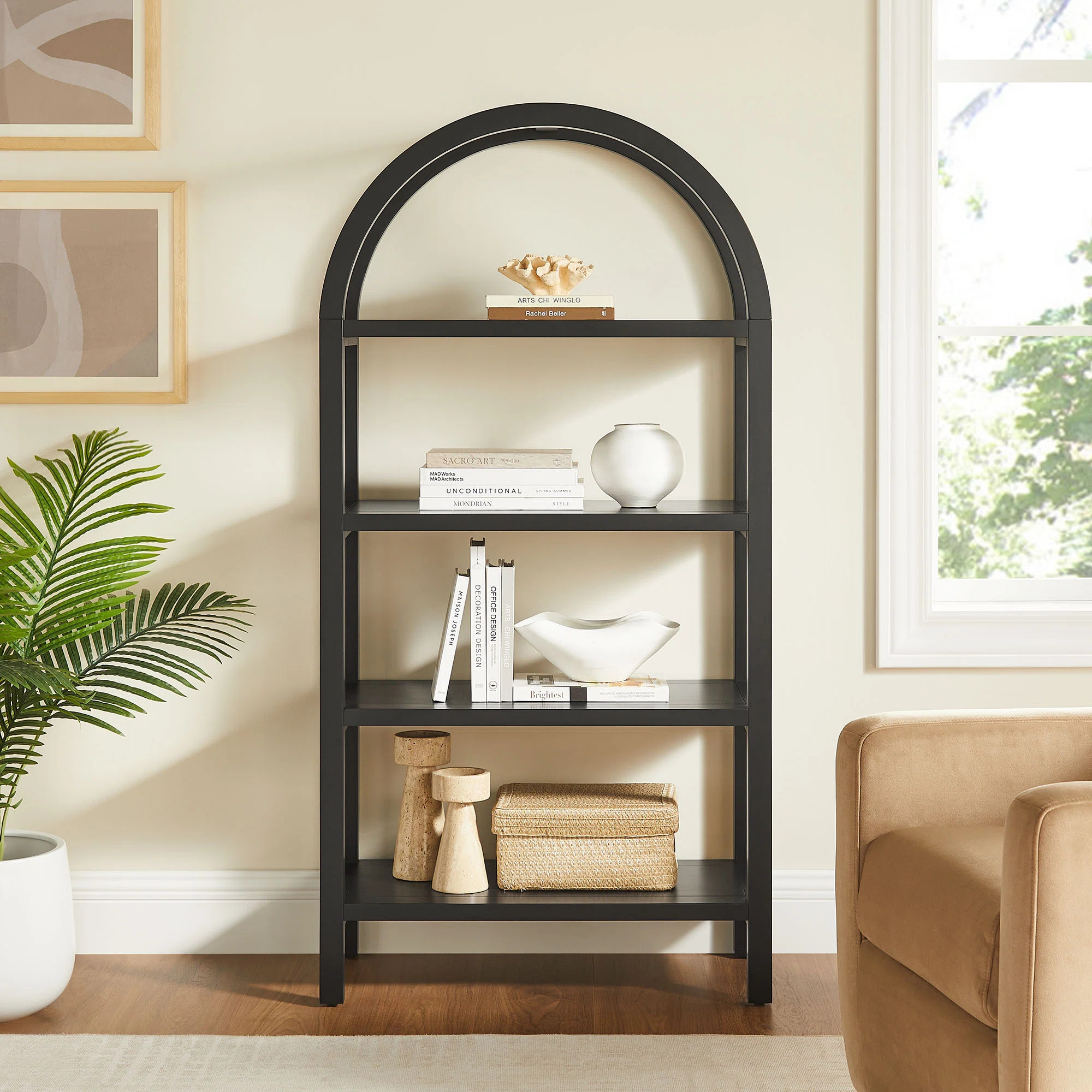 Vexley Tall Narrow Arched Bookshelf | Wayfair North America