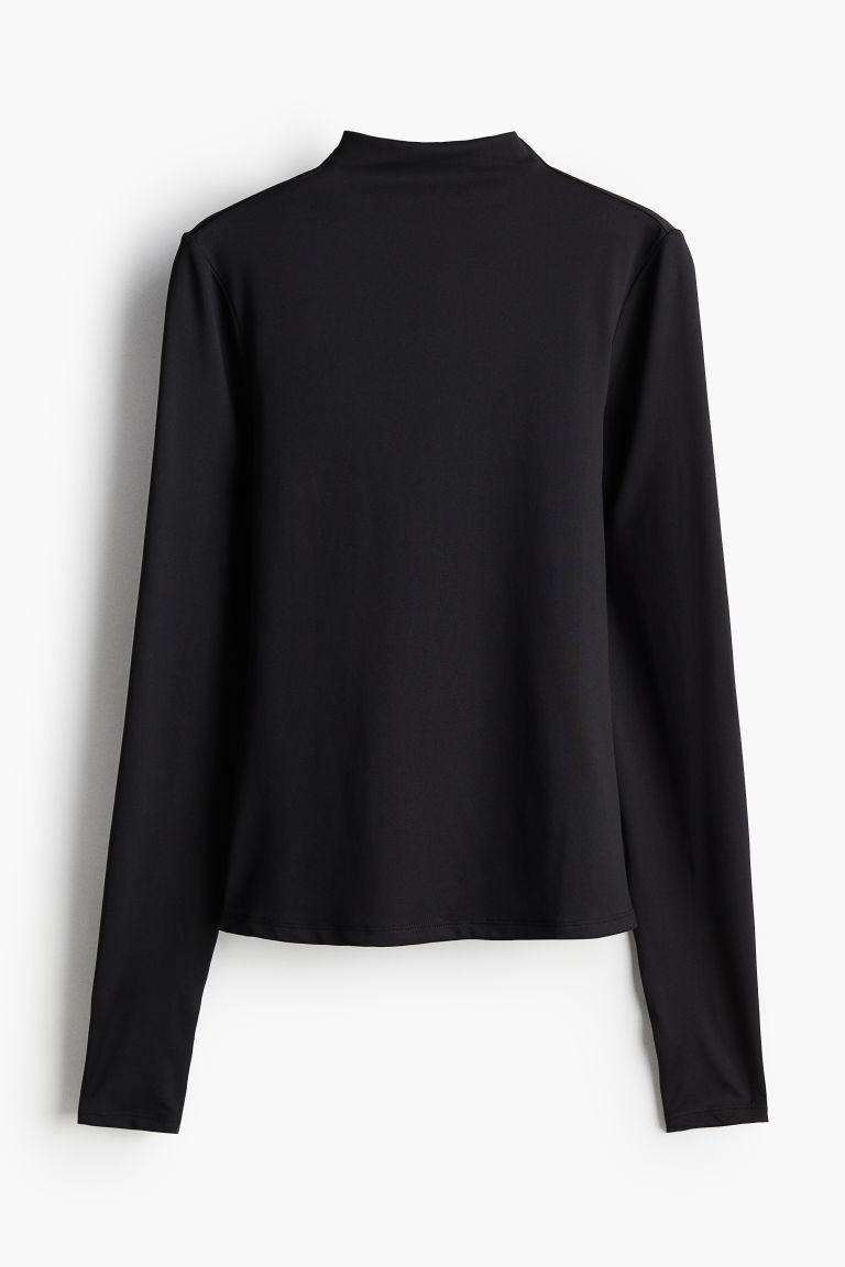 H & M - Mock Turtleneck Jersey Top - Black | H&M (US + CA)