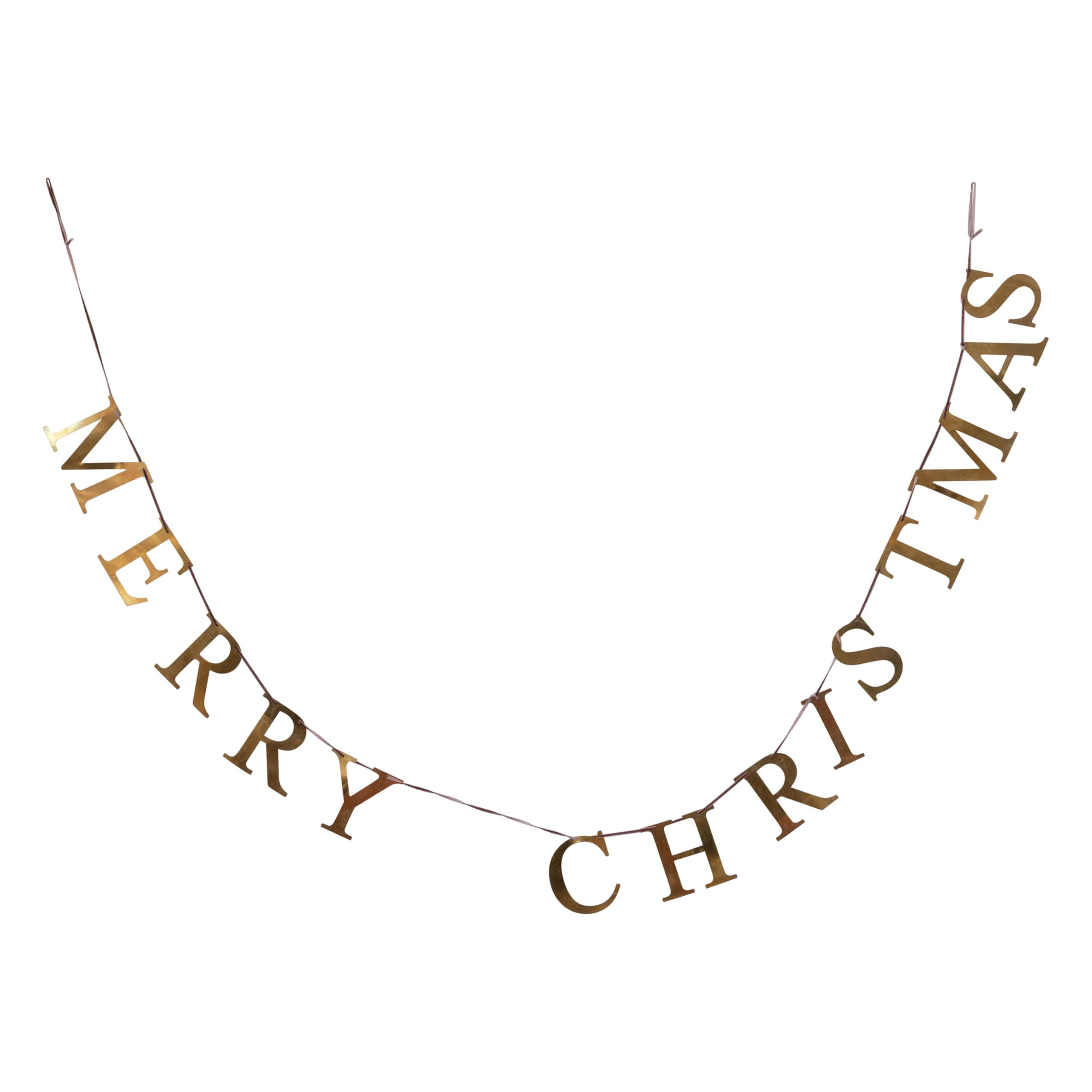 Creative Co-Op 55" L Merry Christmas, Brass Finish Metal Garlands, Multi | Amazon (US)