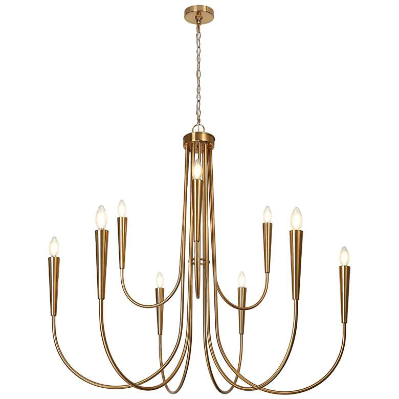 LNC Ceniprimo 41 1/4" Gold 9-Light Modern Candelabra Arm Chandelier - #4484F | Lamps Plus | Lamps Plus