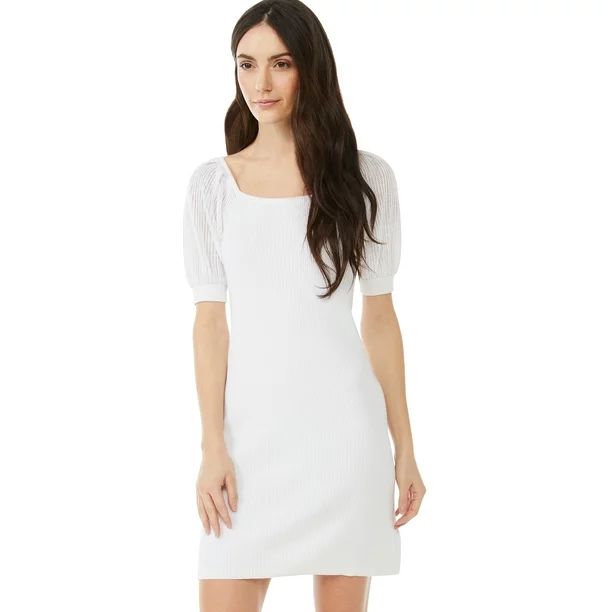 Scoop Women's Puff Sleeve Dress - Walmart.com | Walmart (US)