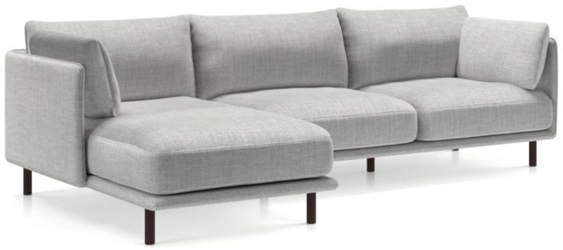 Wells 2-Piece Chaise Sectional Sofa with Dark Brown Leg Finish + Reviews | Crate & Barrel | Crate & Barrel