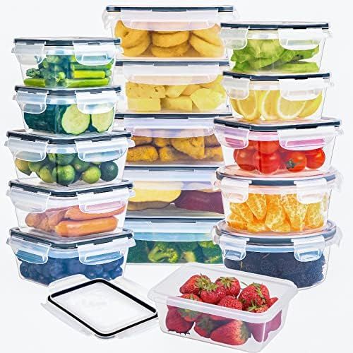 16 Piece Plastic Food Storage Container with Lids - Airtight Food Containers Storage Set, Leak Pr... | Amazon (US)