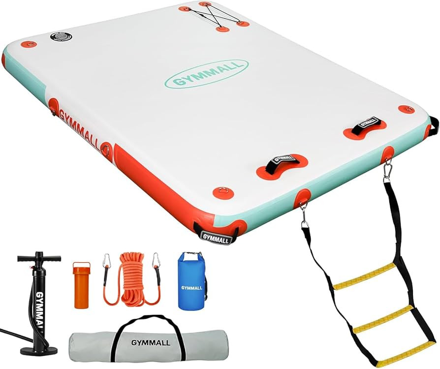 Inflatable Floating Dock Platform, 6ft 8ft 10ft Air Dock Platform Floating Island Raft with None-... | Amazon (US)