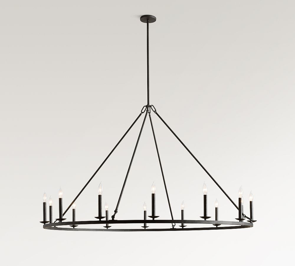 Remington Iron Round 60" Chandelier, Bronze | Pottery Barn (US)