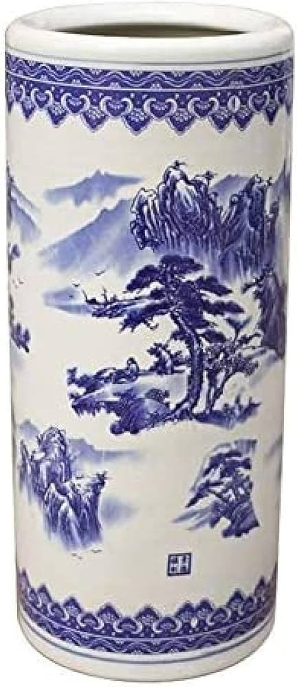 Umbrella Bucket,Umbrella Racks Ceramic Umbrella Holder Stand with Floral Blue White Porcelain, Ho... | Amazon (US)